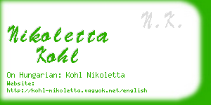 nikoletta kohl business card